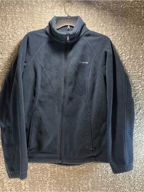 Columbia Women's Benton Springs Full Zip Fleece Jacket Large Aqua Blue Polyester